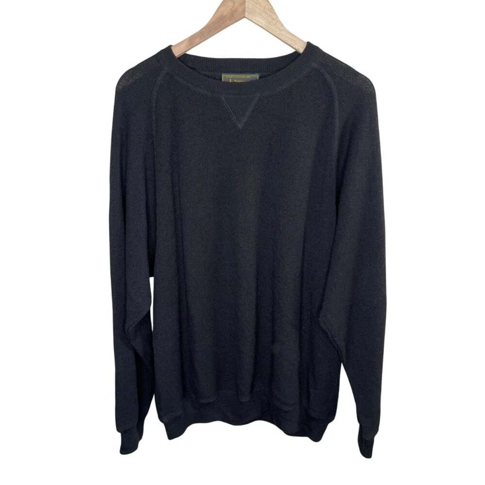 Peru Unlimited Mens Black Baby Alpaca & Wool Blend Crewneck Sweater XL